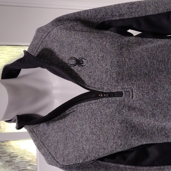 Spyder black and grey zip pullover. Large. Mint condition - Picture 3 of 9